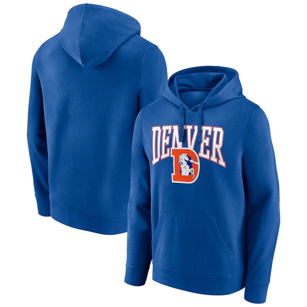 Men's Denver Broncos Royal Gridiron Classics Campus Standard Pullover Hoodie